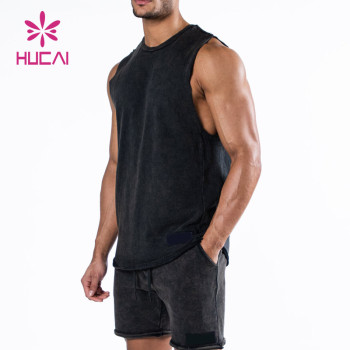 OEM Custom Private Brand Washed Process Factory Manufacturer Men Tank Top China Supplier