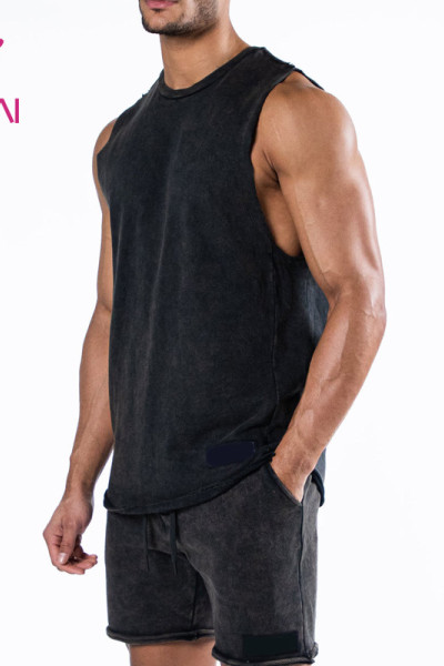 OEM Custom Private Brand Washed Process Factory Manufacturer Men Tank Top China Supplier