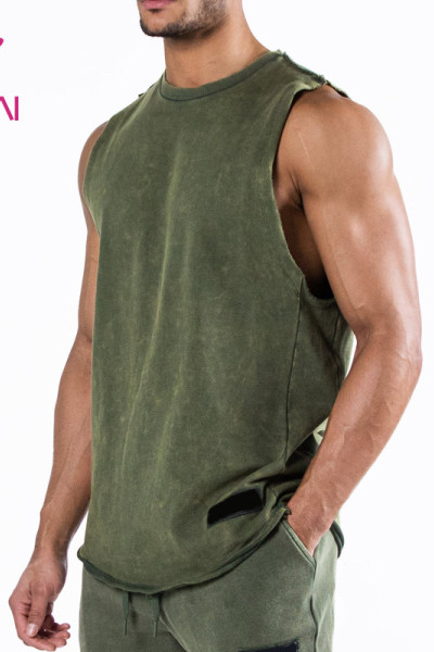 Custom High Quality Washed Process Men Tank Top China Manufacturer