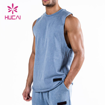 ODM Custom Washed Process Men Tank Top China Factory Manufacturer