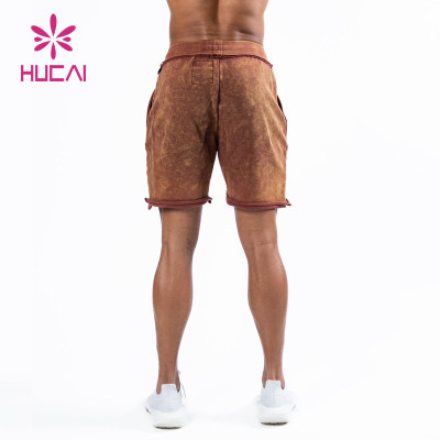 OEM Custom Brand Logo Washed Process Elastic Men Shorts China Manufacturer