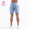 OEM Custom Logo Blue Washed Process Sports Men Gym Shorts China Manufacturer