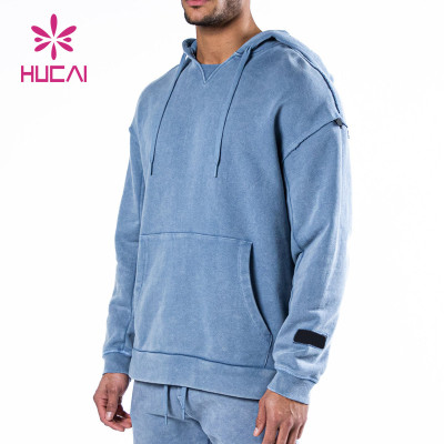 Custom Factory New  Fabric Washed Process Men Polyester Hoodies China Manufacturer