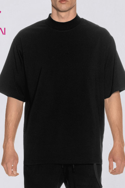 Black Fashion Oversize Cotton Custom Logo T Shirt Factory Manufacturer Custom Activewear