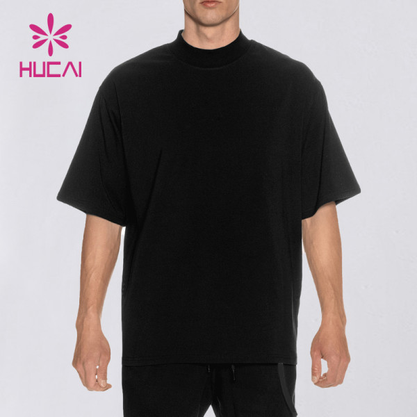 Black Fashion Oversize Cotton Custom Logo T Shirt Factory Manufacturer Custom Activewear