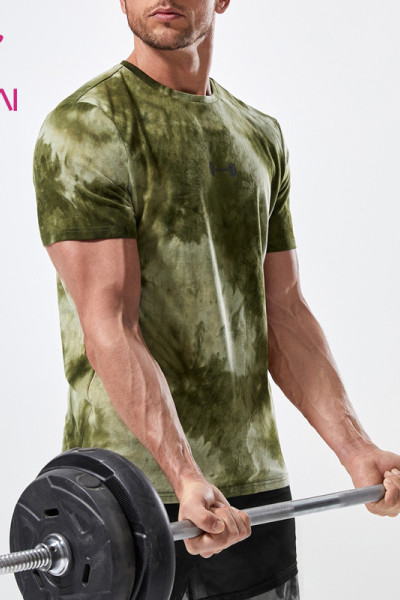 Customized Mens Tie Dye Short Sleeve T Shirts Activewear Factory