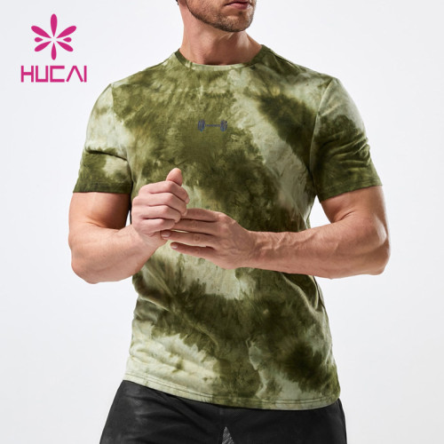 Customized Mens Tie Dye Short Sleeve T Shirts Activewear Factory