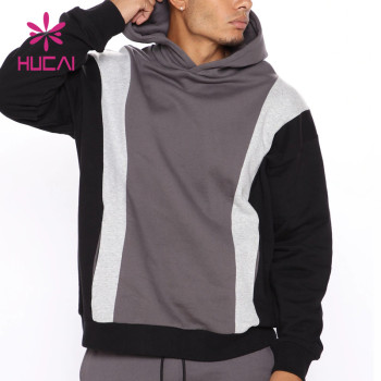 Custom Manufacture Fashionable Colors Stitching Mens fashionable Hoodie China  Factory Supplier