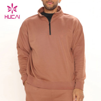 Custom Multi Colors High Neck Mens Half Zippered Sweatshirts China Manufacturer Factory