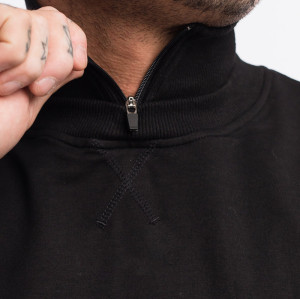 High Neck Mens Zippered Black Sweatshirt China Manufacturer Private Label Active Wear