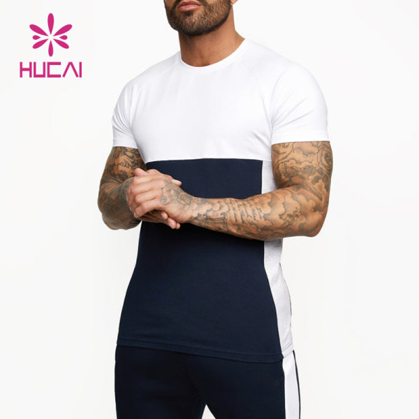 Activewear Custom Colors Stitching Slim Fit Mens T-shirt China Factory Manufacturer