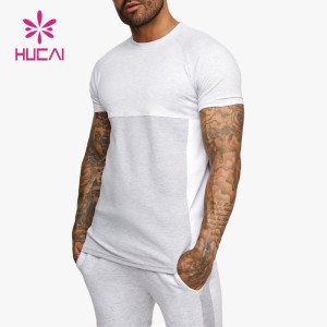 Colors Stitching Fitness Wear Mens T-shirt China Gym Wear Manufacturer