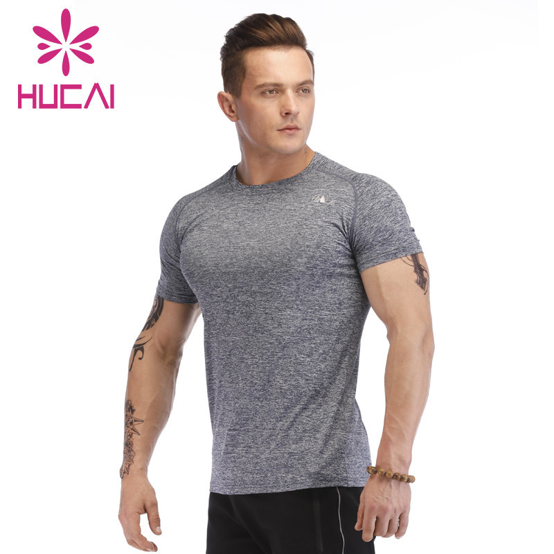 wholesale gym t shirts men short sleeve fitness wear | Hucai Custom ...