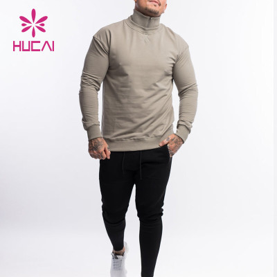 OEM Zipper Design Men Long Sleeve Sweatshirts Private Label Custom Sportswear Manufacturer