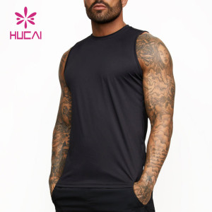 ODM Plain Black Breathable Men Fitness Tank Top China Gym Wear Suppliers Manufacturer