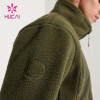Custom logo men full zip  green printed casual jackets factory manufacturer gym wear suppliers