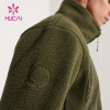 Custom logo men full zip green printed casual jackets factory manufacturer gym wear suppliers