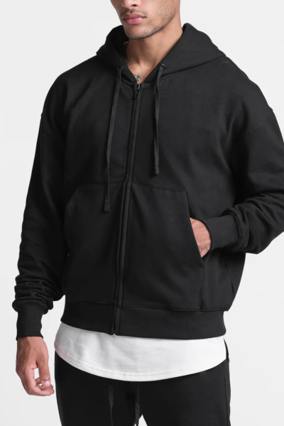 China Sports Apparel Suppliers  Mens  Fashion Pop Black Zipper Jacket Custom Factory