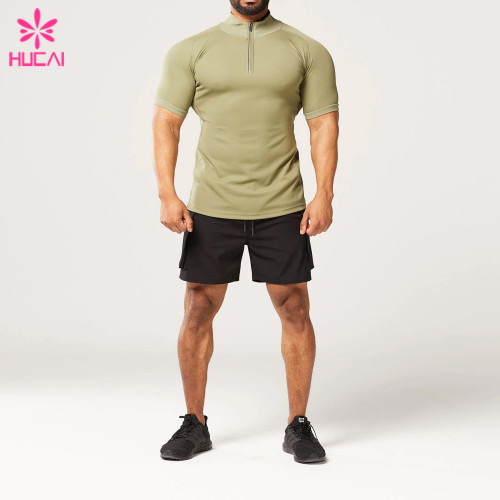 ODM Custom Private Band Gym Fashion Fit Fast Dry Zizzper T Shirts Mens Gym Wear Suppliers