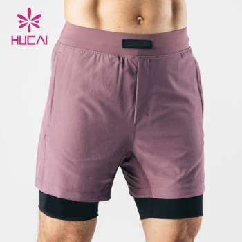 Custom Inside Liner Mens Fitness Gym Elastic  Shorts Sportswear Factory Manufacturer