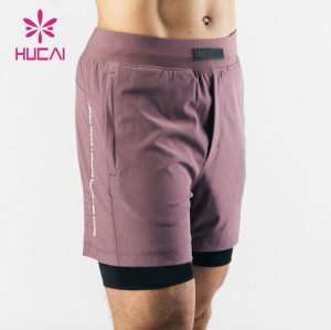 Custom Inside Liner Mens Fitness Gym Elastic  Shorts Sportswear Factory Manufacturer