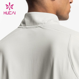 OEM Custom Mens Activewear Half zipper Long Sleeves New T Shirts Factory Manufacturer