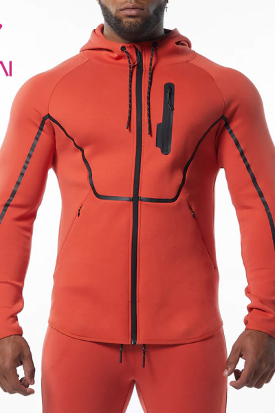 oem custom new design gym wear men body building  hit color jacket clothing factory