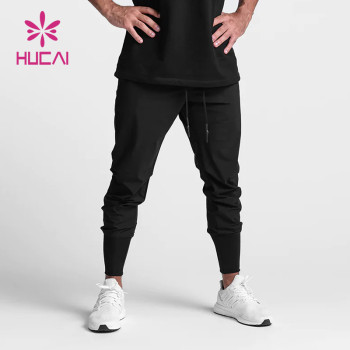 custom mens functional black slim fit high performance sports joggers activewear factory