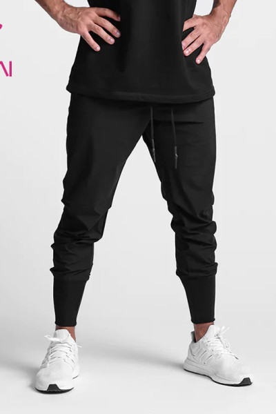 custom mens functional black slim fit high performance sports joggers activewear factory