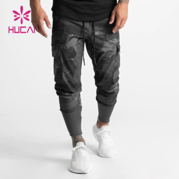 odm functional camo printing mens lightweight fitness joggers sportswear manufacturer