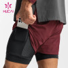 custom mens running dry fit gym shorts 2 in 1 quick-drying activewear suppliers