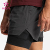 custom dry fit mens running inner shorts 2 in 1 quick-drying activewear suppliers