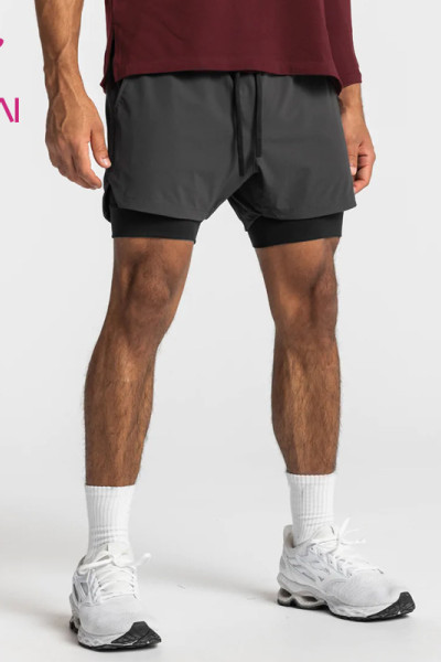 custom dry fit mens running inner shorts 2 in 1 quick-drying activewear suppliers