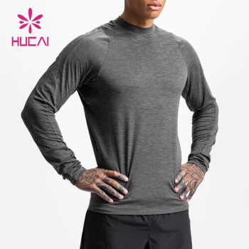 Custom Factory Manufacturer Dry Fit Mens Long Sleeve T Shirts Workout Wear Supplier