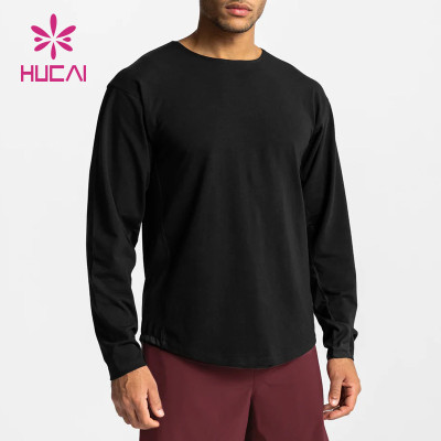 custom mens dry fit t shirt long sleeve fashionable workoutwear manufactured in China