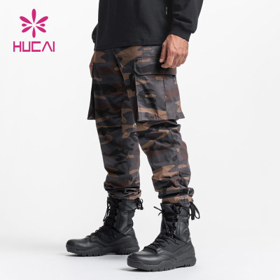 custom mens new design camo printing joggers hem printed  workoutwear manufactured in China