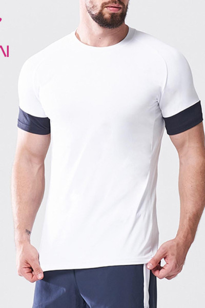 Odm Fashion Sportswear Men Fake Two Pieces T Shirt Gym Custom Private Label