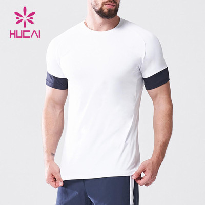 Odm Fashion Sportswear Men Fake Two Pieces T Shirt Gym Custom Private Label