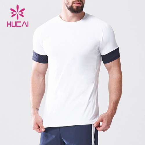 odm fashion sportswear for men fake two pieces t shirt gym custom private label activewear