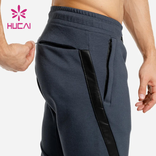 odm low MOQ men zippered pocket joggers running pants gym clothes manufacturer