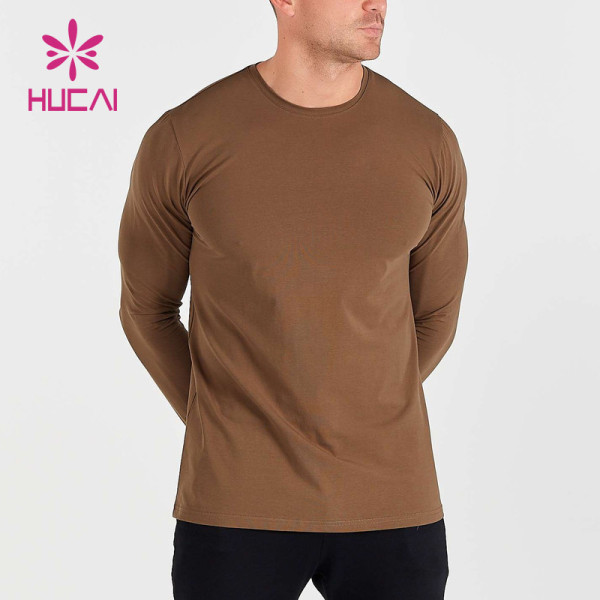 ODM Custom Slim Gym Dry Fit T Shirts Mens Long Sleeves Sportswear Manufacturer