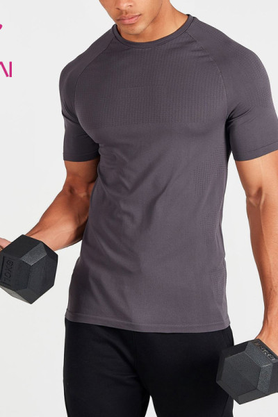 odm custom spandex running dry fit t shirt mens activewear short sleeves supplier