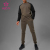 oem custom contrast color breathable men jogging tracksuit plain activewear factory
