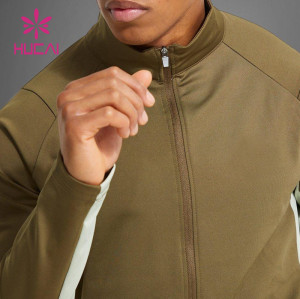 odm oem men jacket full zipper long sleeve heavy weight custom activewear suppliers