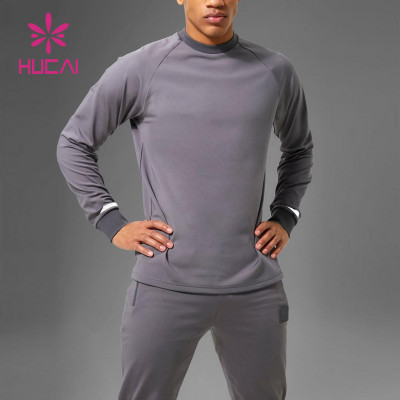 odm men dry fit plain long sleeve heavy weight custom sportswear manufacturer china
