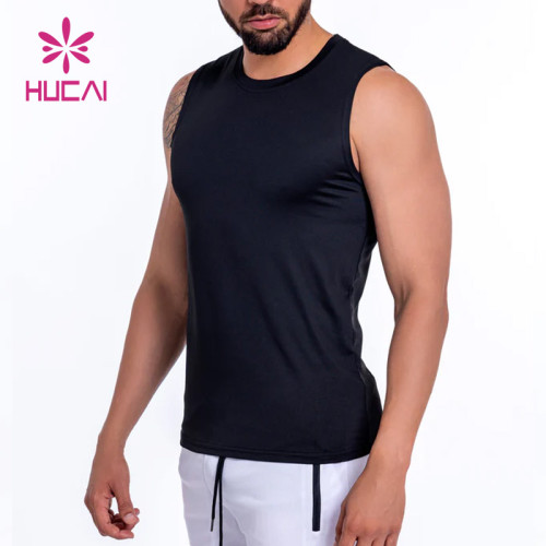 odm custom quick-drying elastic classical men fitness tank tops workoutwear supplier