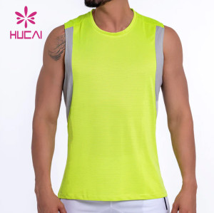 custom contrast color breathable soft cotton men fitness tank tops workoutwear supplier