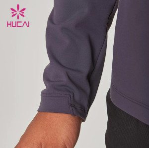 custom workout clothes mens zipper gym long sleeve leisure t shirts activewear supplier