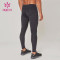 oem phone pocket black mens legging tight sweatpants custom logo activewear supplier