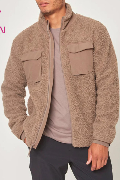 oem leisure ins style mens woollen jacket hot sale coat custom logo activewear supplier